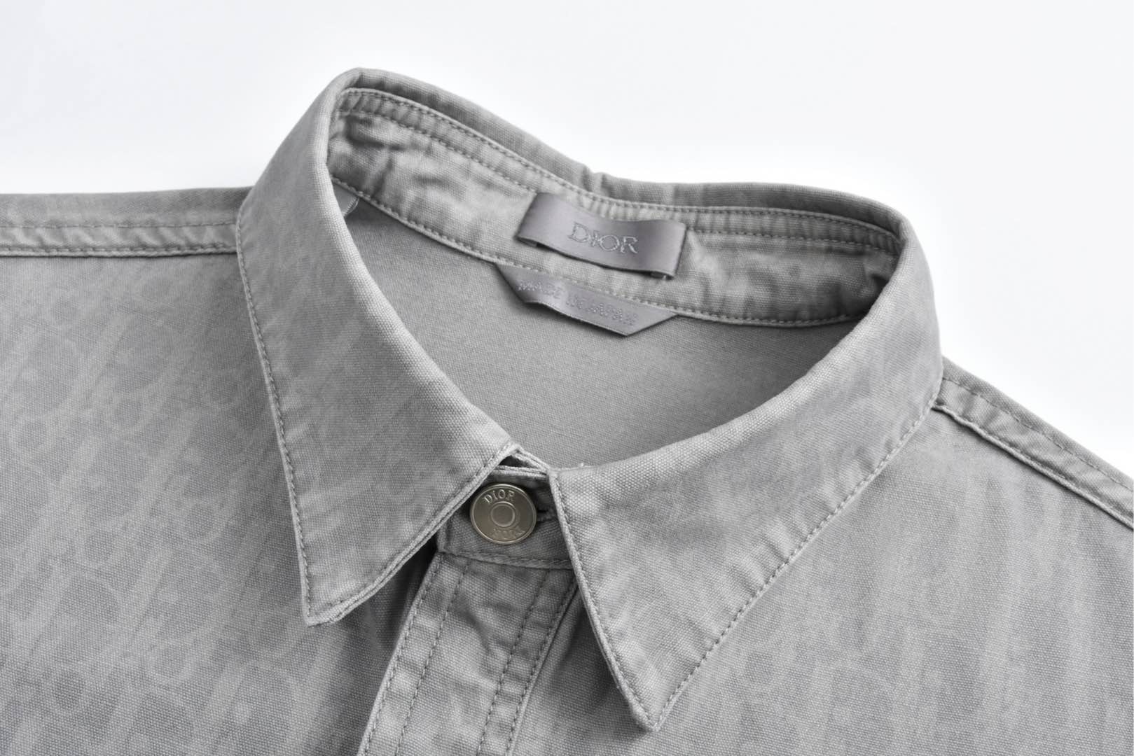 DIOR 迪奥 满印提花牛仔衬衫 外套 长袖 灰色 013D585B3001-C880