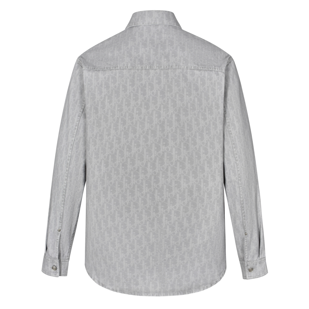 DIOR 迪奥 满印提花牛仔衬衫 外套 长袖 灰色 013D585B3001-C880