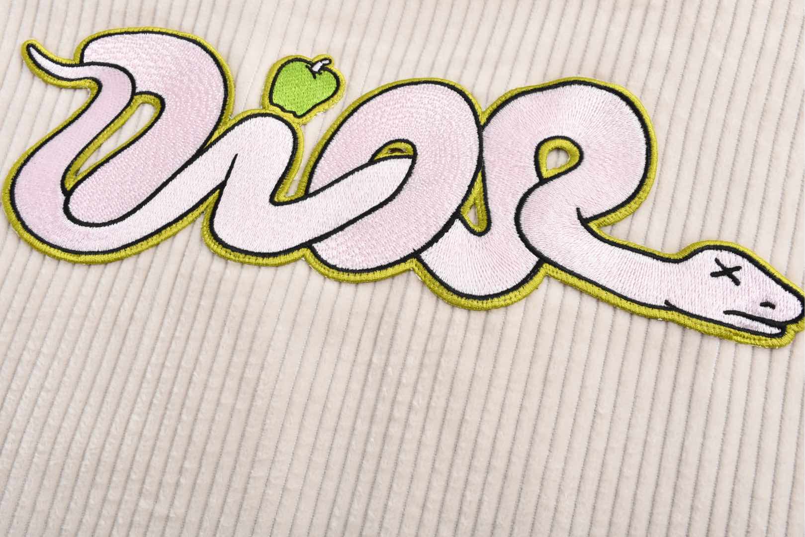 DIOR 迪奥 And Kaws 系列蛇年刺绣图案灯芯绒拉链夹克 外套 长袖 米色 513D590A297X-C084