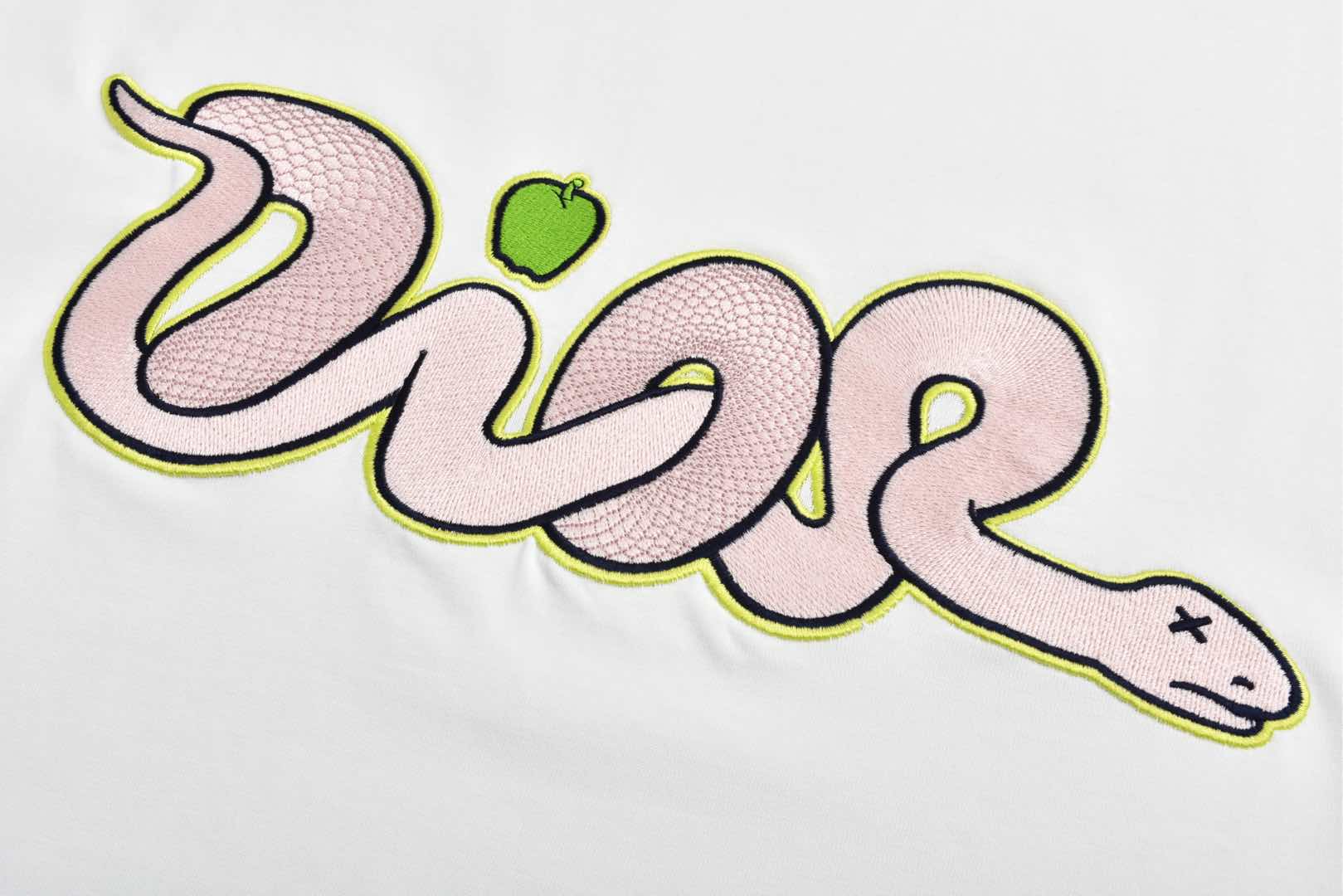 DIOR 迪奥 Kaws 25SS 联名蛇年刺绣图案短袖 圆领 T恤 夏季 白色 513J696B055-4C086