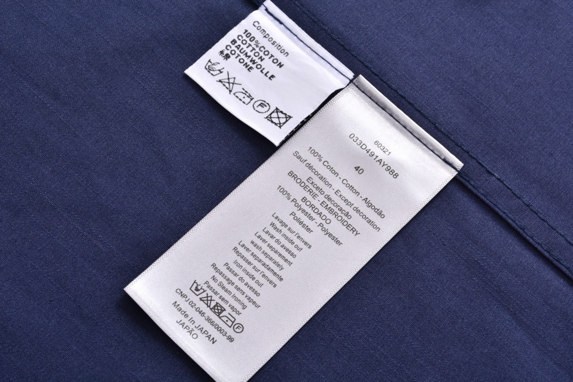 DIOR 迪奥 满印提花牛仔衬衫 外套 长袖 深蓝色 113D585AY517-C589