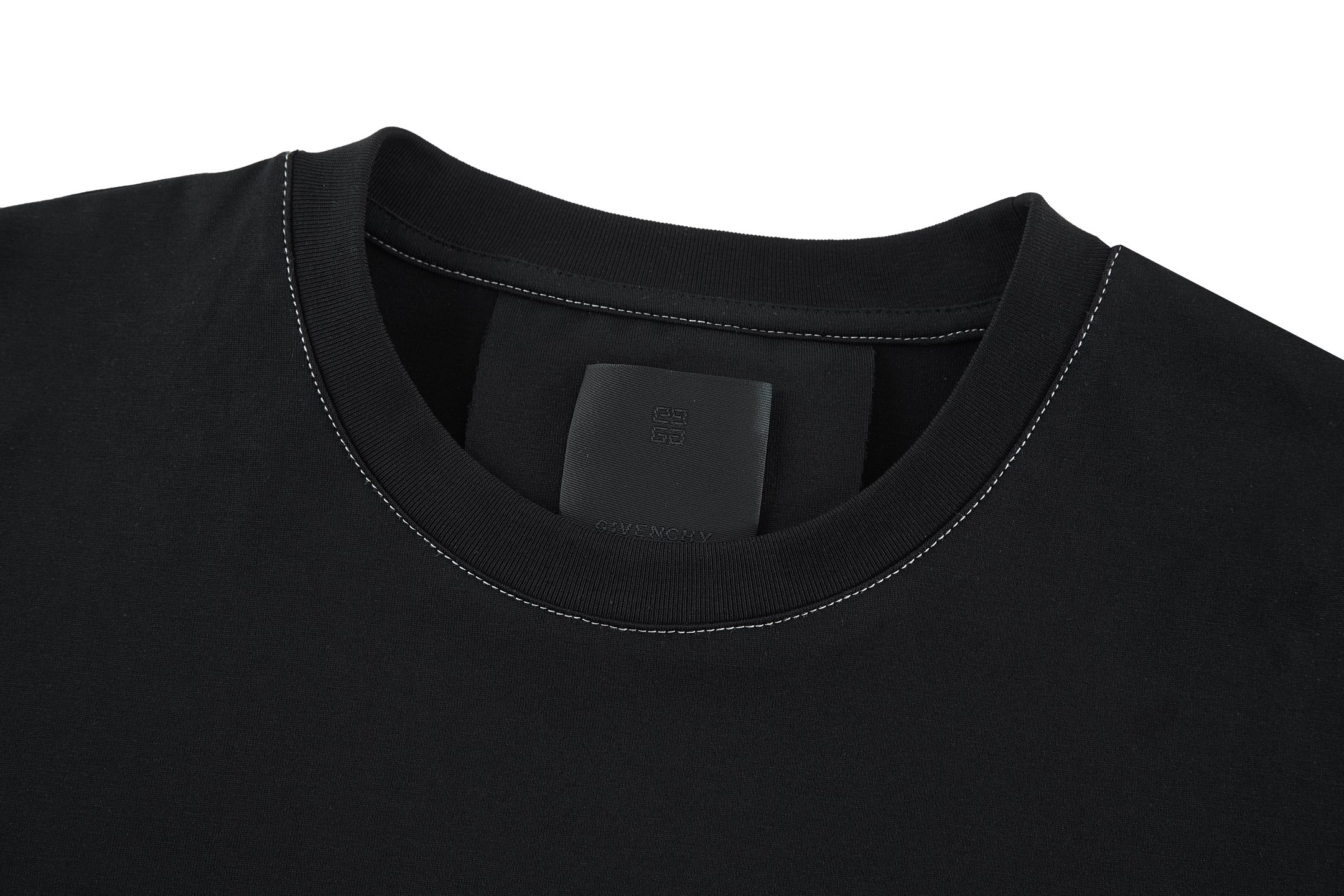 Givenchy 纪梵希 皮牌明线 T恤 短袖 套头 夏款 黑色 BM71MG3YPQ004