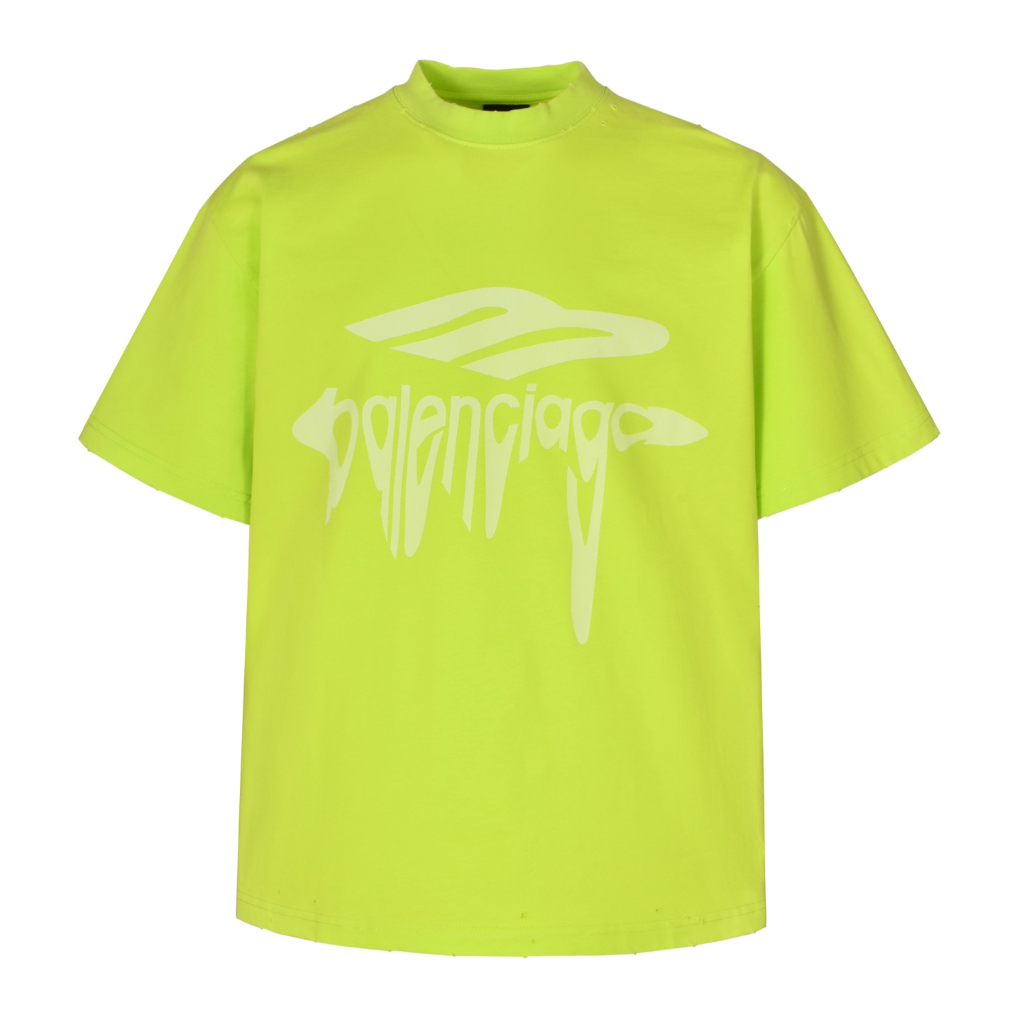 Balenciaga 巴黎世家 融化字母logo印花圆领短袖 T恤 夏季 白色 黑色 荧光绿 787349TRVS89081