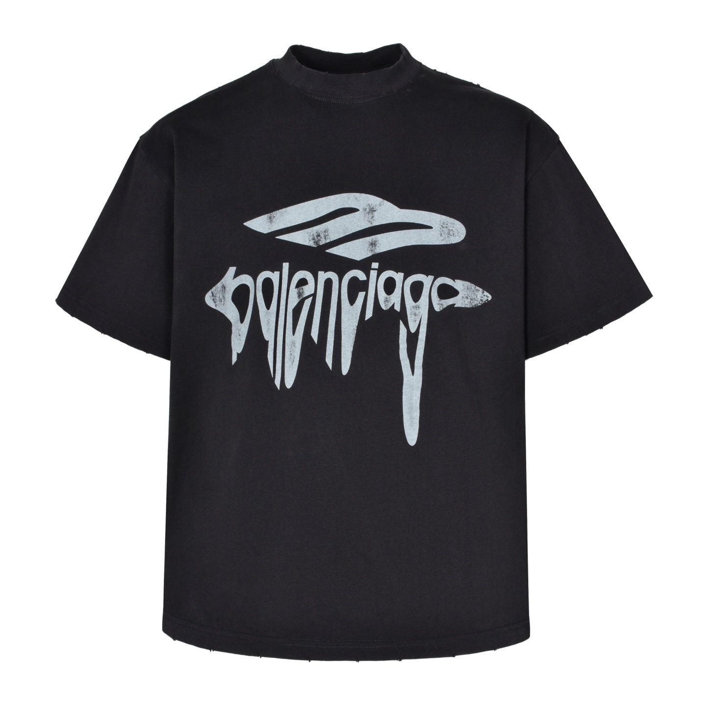 Balenciaga 巴黎世家 融化字母logo印花圆领短袖 T恤 夏季 白色 黑色 荧光绿 787349TRVS89081