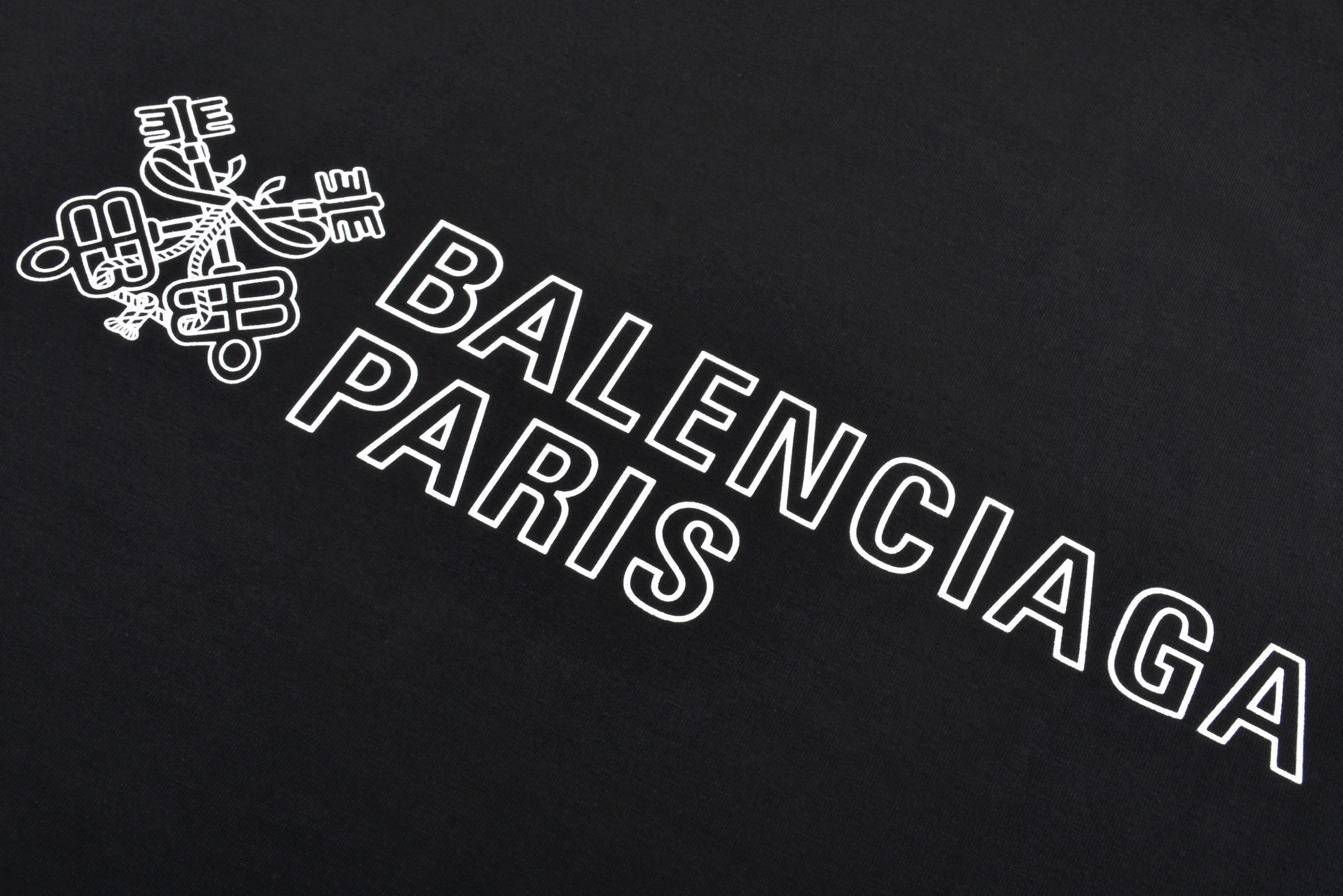 Balenciaga 巴黎世家 剪刀标语字母logo印花圆领短袖 T恤 夏季 白色 黑色