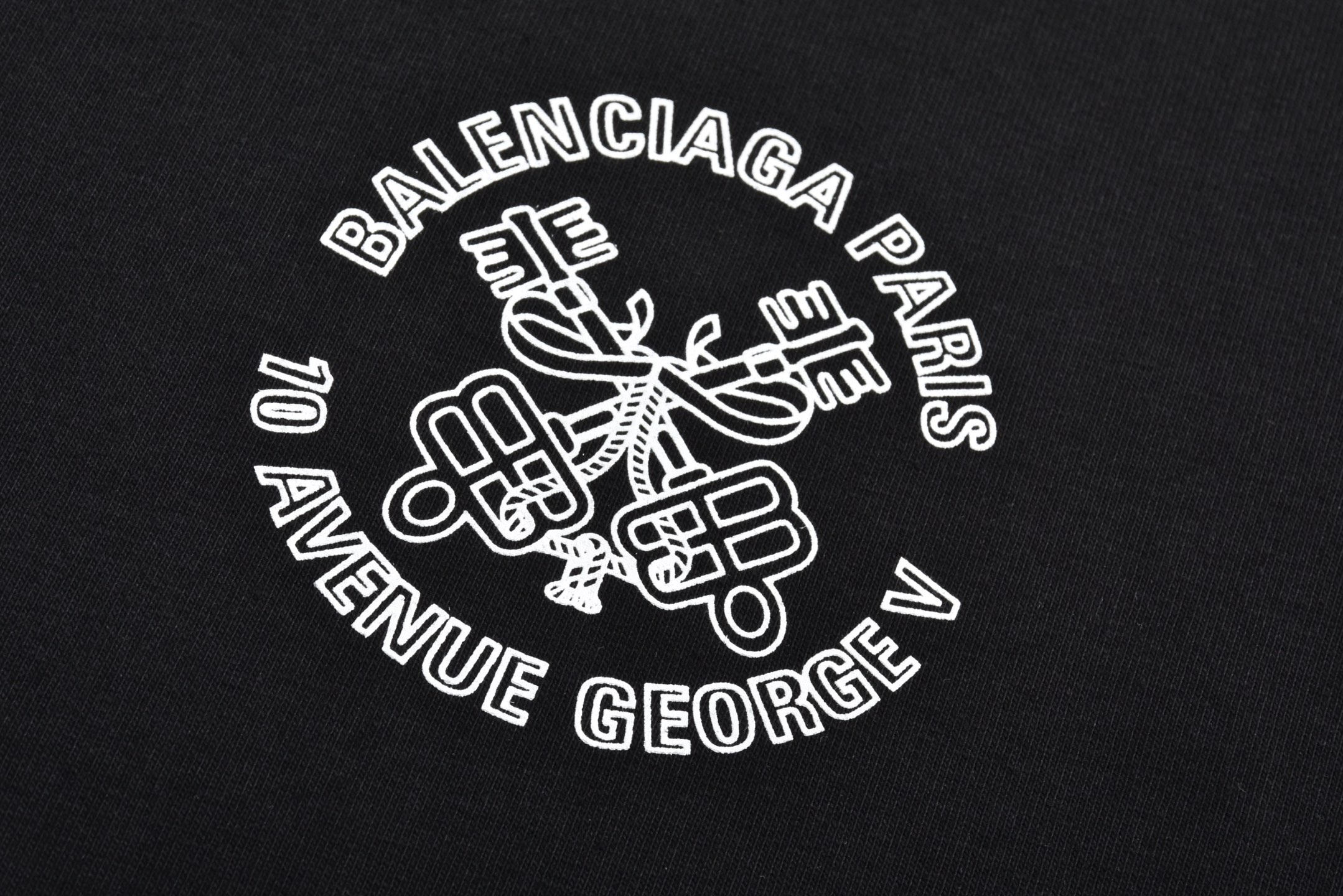 Balenciaga 巴黎世家 剪刀标语字母logo印花圆领短袖 T恤 夏季 白色 黑色