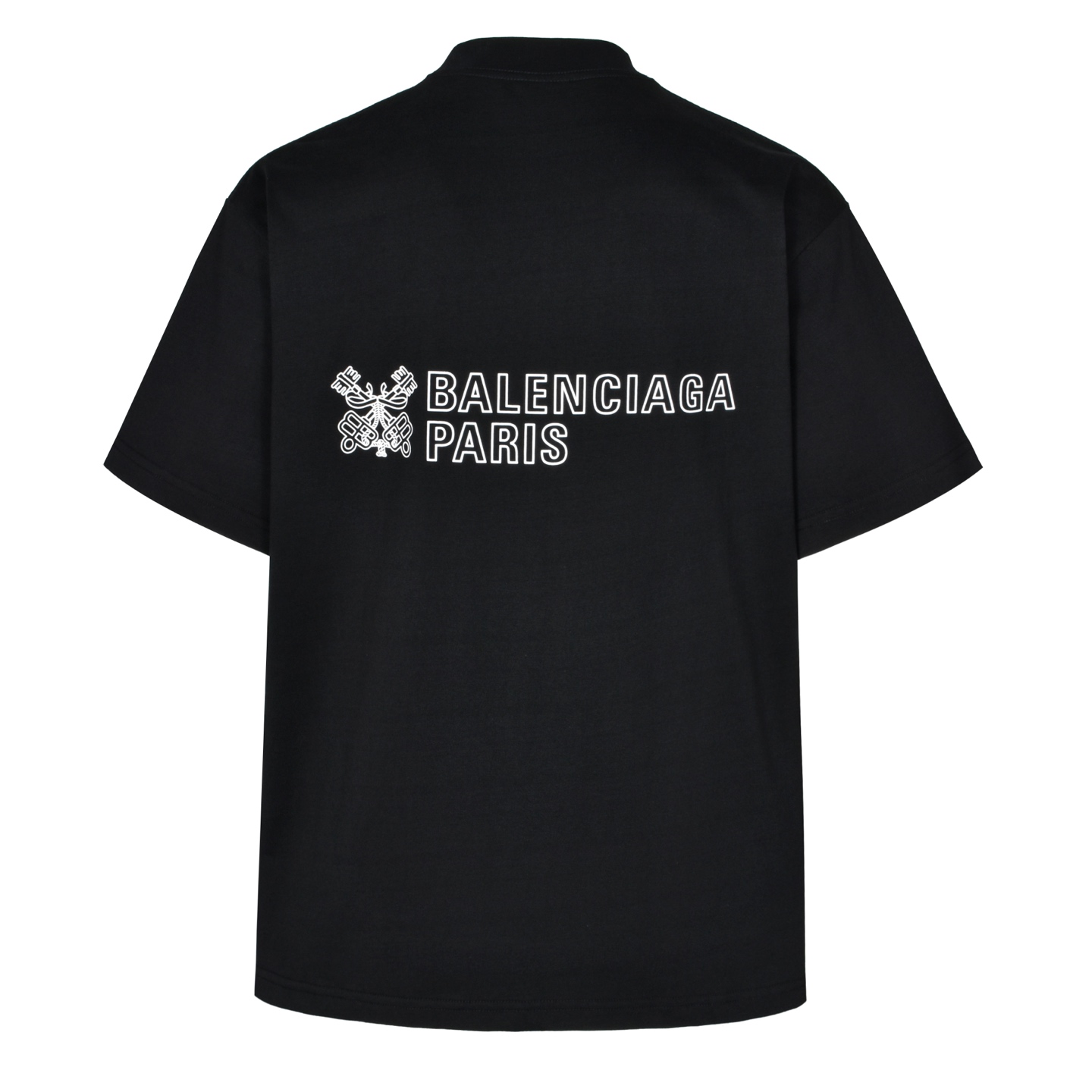 Balenciaga 巴黎世家 剪刀标语字母logo印花圆领短袖 T恤 夏季 白色 黑色