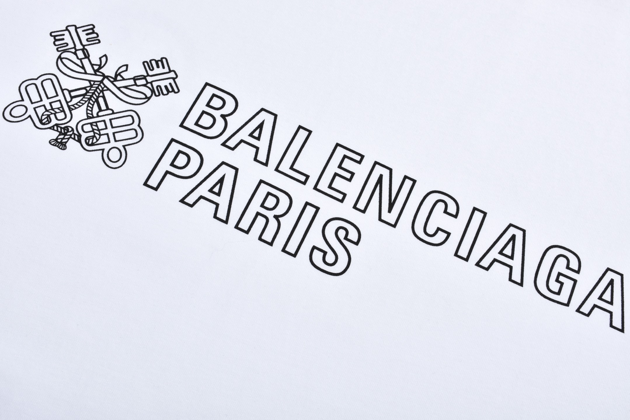 Balenciaga 巴黎世家 剪刀标语字母logo印花圆领短袖 T恤 夏季 白色 黑色