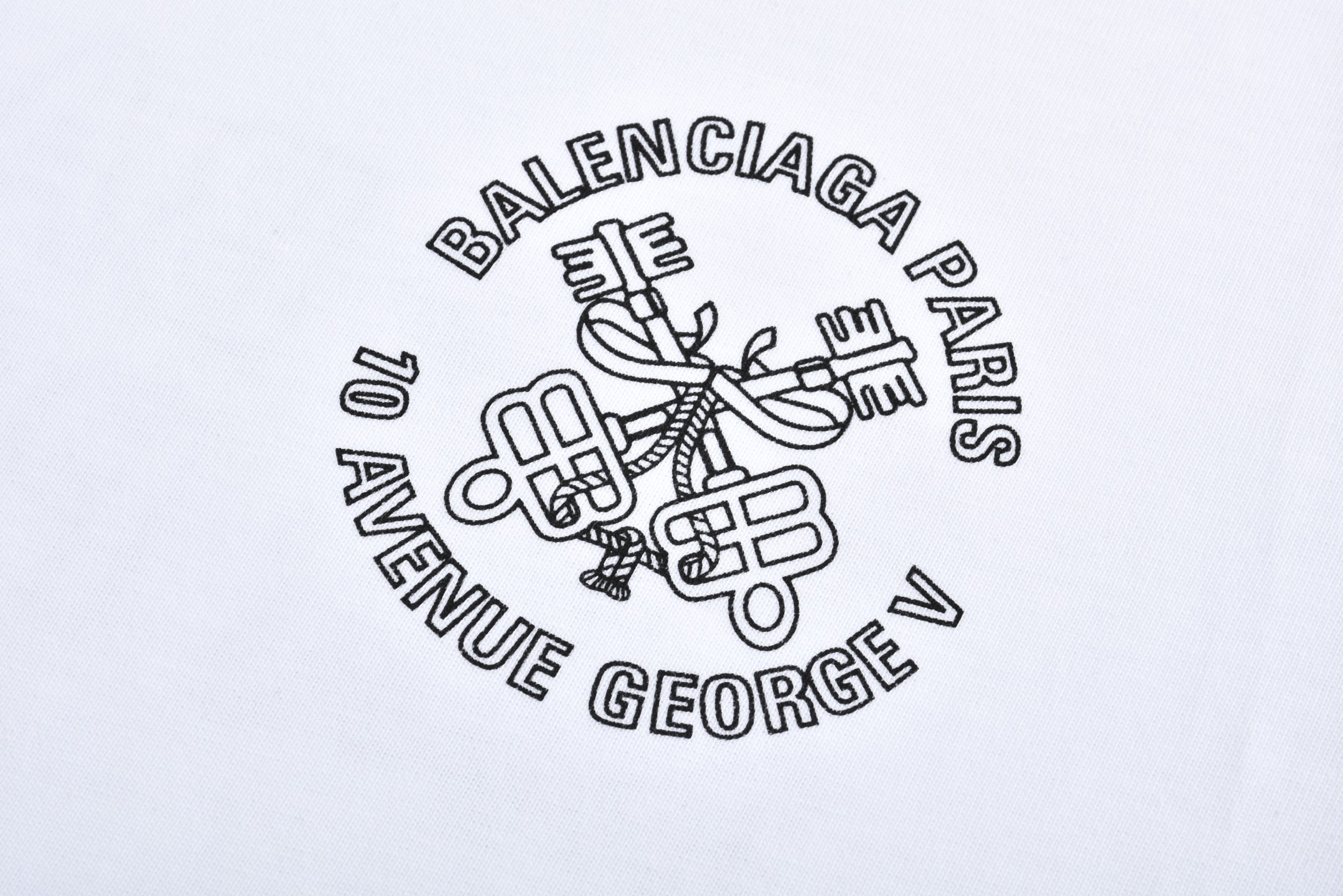 Balenciaga 巴黎世家 剪刀标语字母logo印花圆领短袖 T恤 夏季 白色 黑色