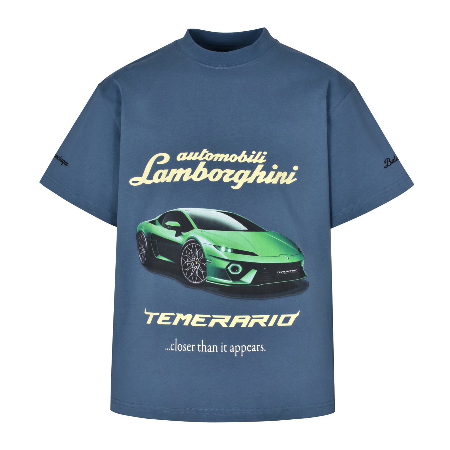 Balenciaga 巴黎世家 兰博基尼联名 印花圆领短袖 T恤 夏季 黑色 杏色 蓝色