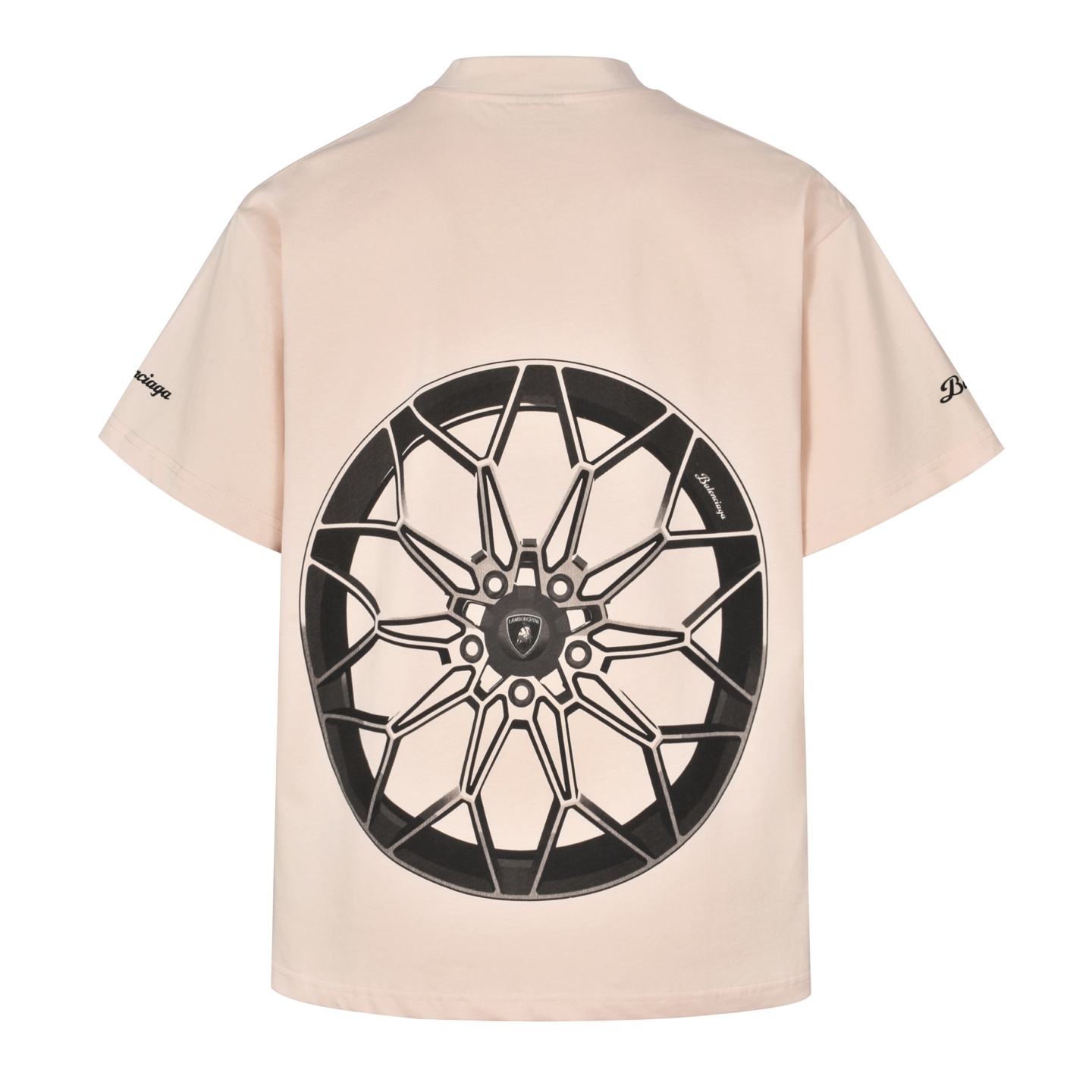 Balenciaga 巴黎世家 兰博基尼联名 印花圆领短袖 T恤 夏季 黑色 杏色 蓝色