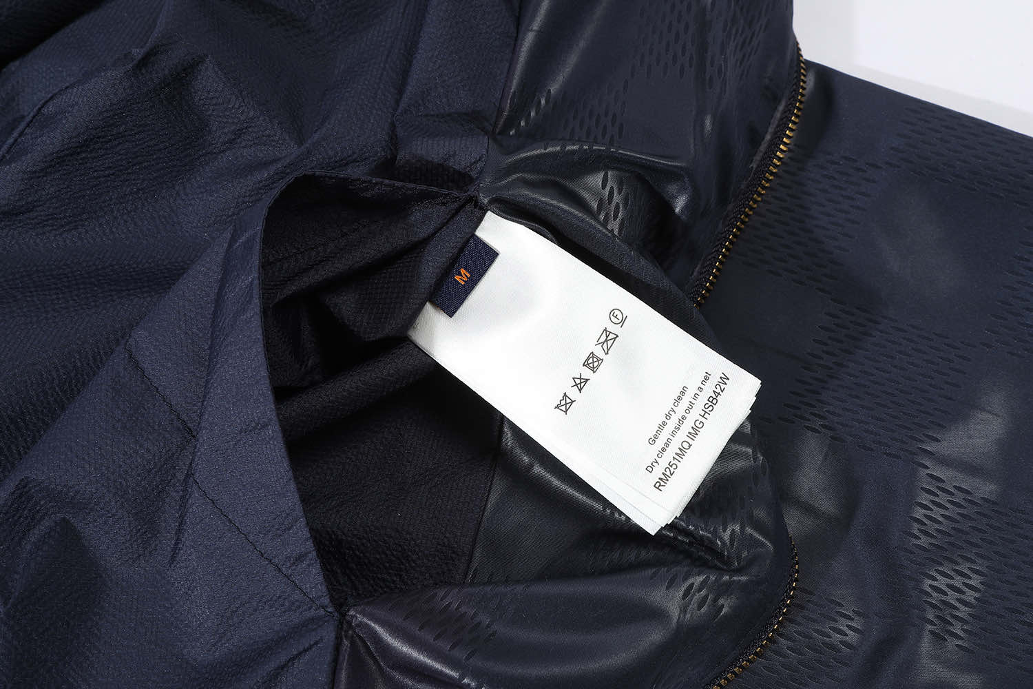 LOUIS VUITTON 路易威登 拼色暗纹棋盘拉链立领风衣夹克 外套 蓝色 1AGISY