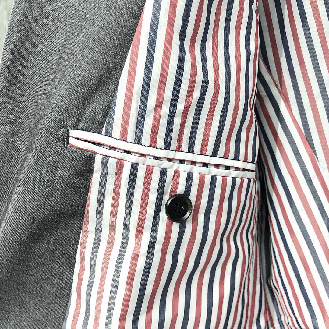 THOM BROWNE 经典四杠白色包边学院风西装外套 长袖 