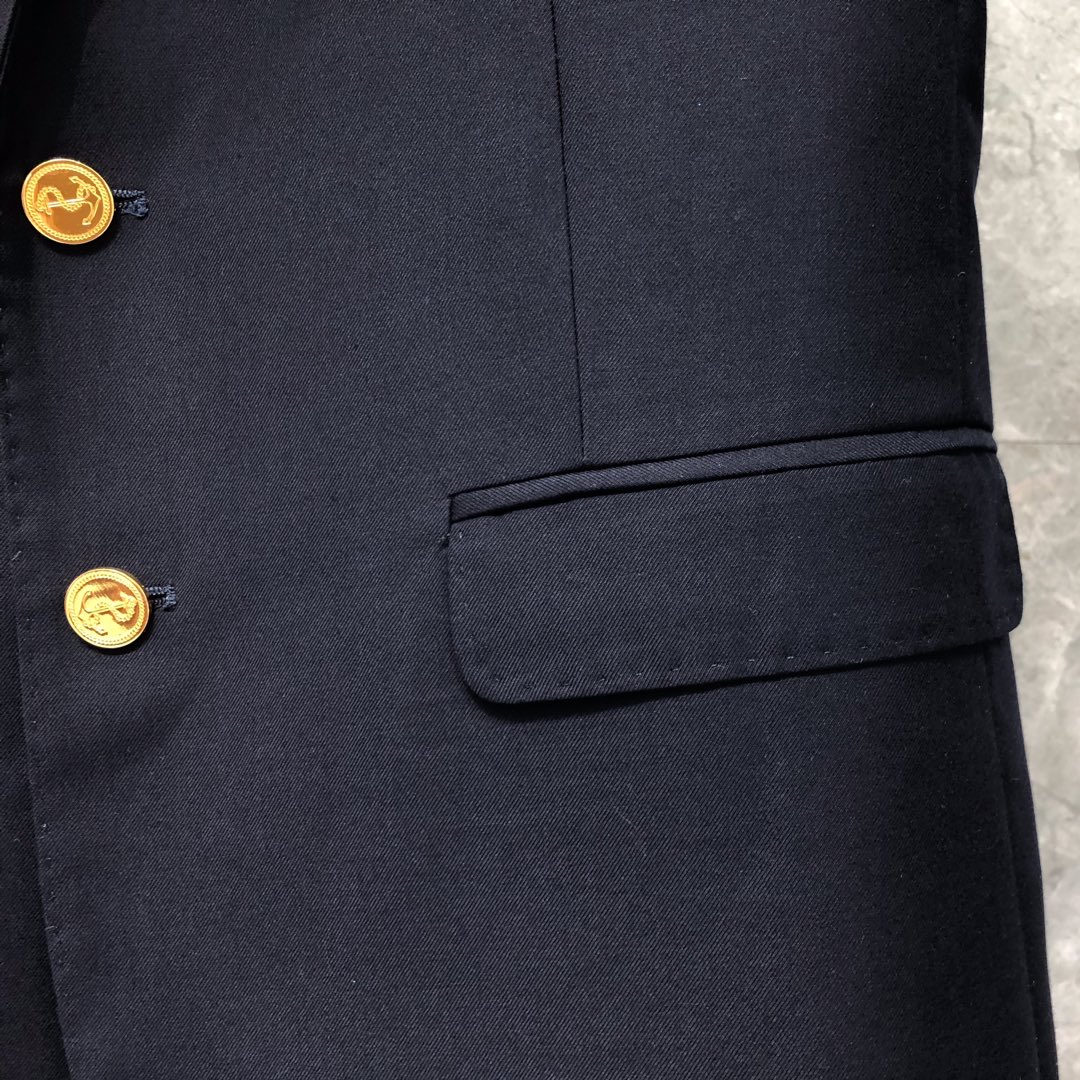 THOM BROWNE 经典四杠西装外套 长袖 男款 灰色 藏青色