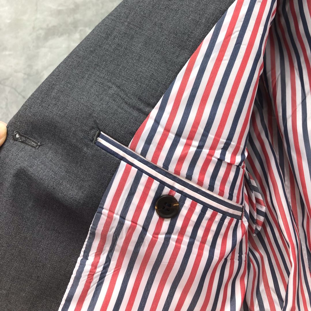 THOM BROWNE 纯色西装外套 长袖 女款 灰色 黑色