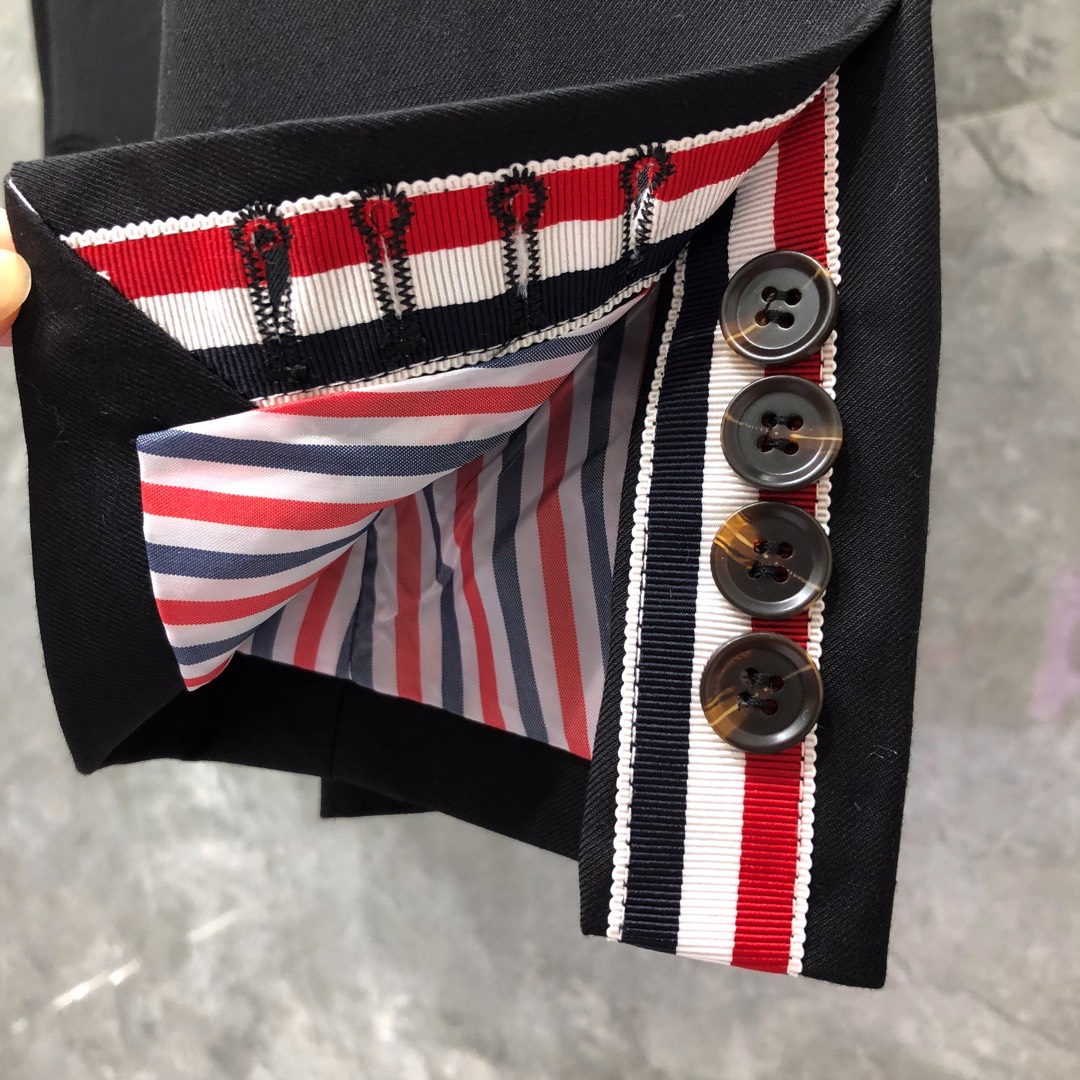 THOM BROWNE 纯色西装外套 长袖 女款 灰色 黑色