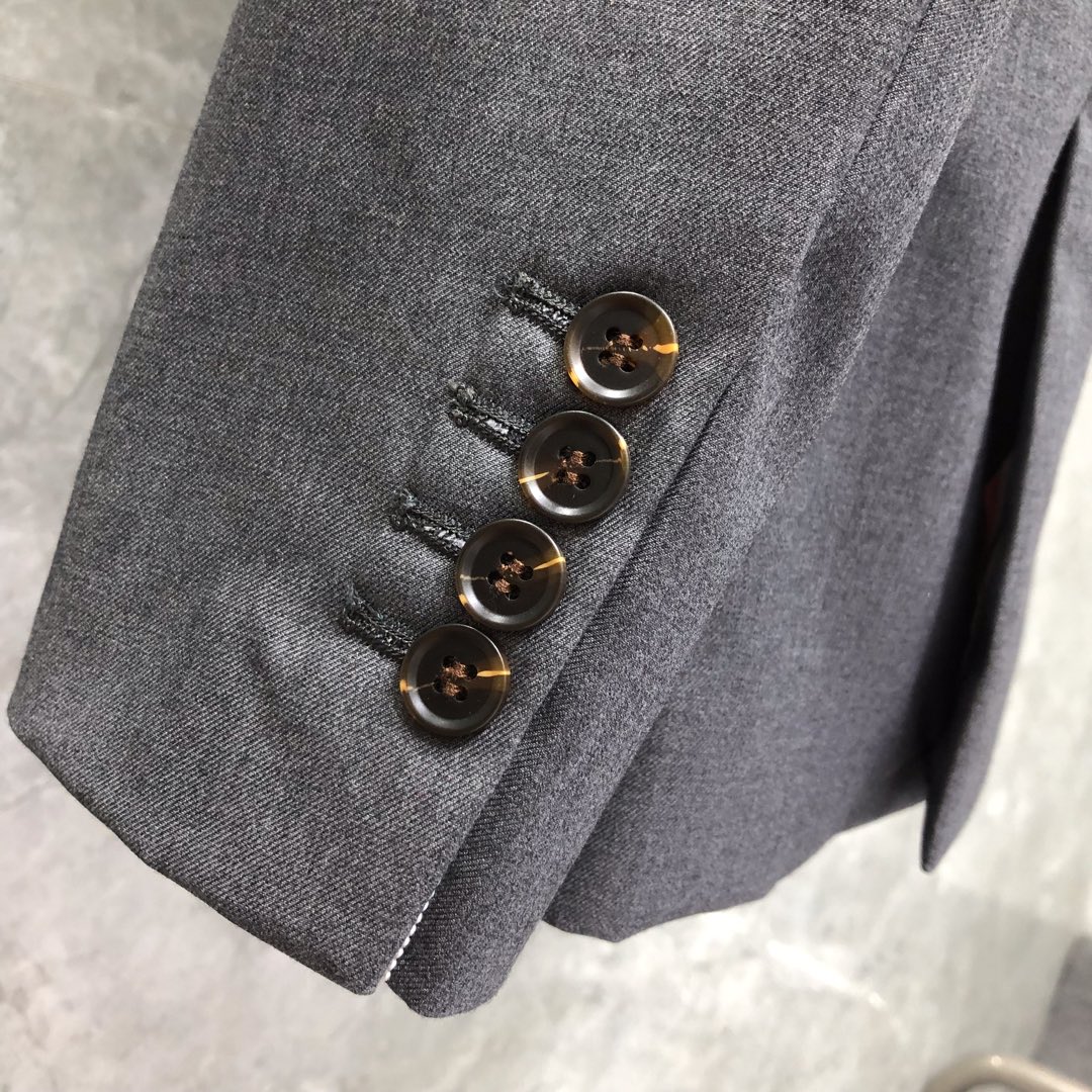 THOM BROWNE 纯色西装外套 长袖 女款 灰色 黑色