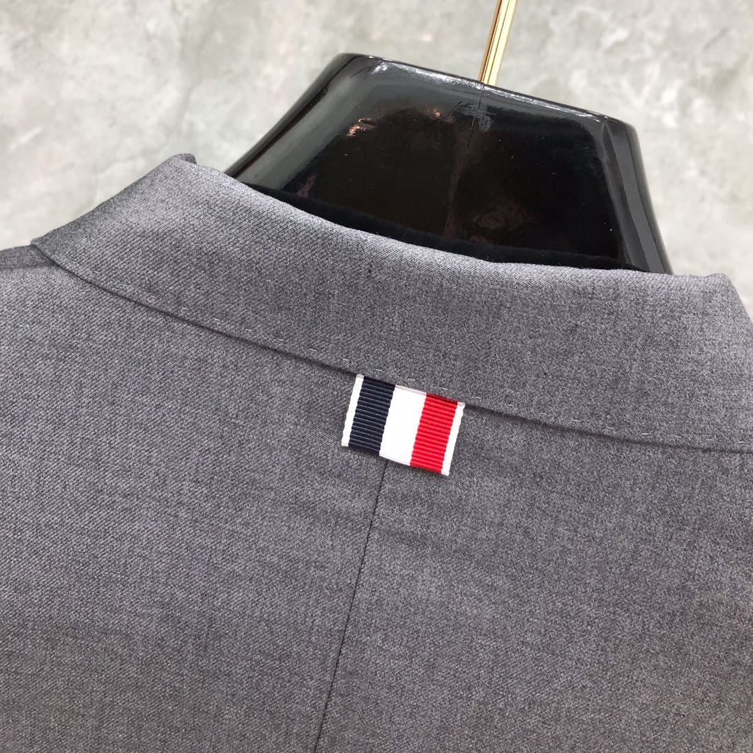 THOM BROWNE 纯色西装外套 长袖 女款 灰色 黑色