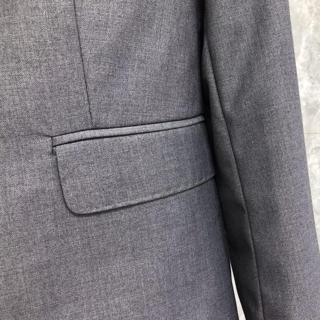 THOM BROWNE 纯色西装外套 长袖 女款 灰色 黑色