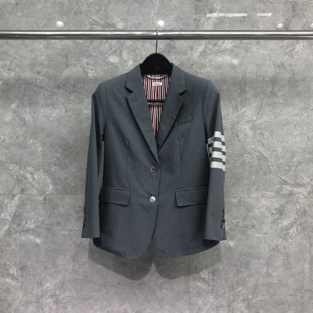 THOM BROWNE 经典四杠西装外套 长袖 女款 深灰色 藏青色 浅灰色