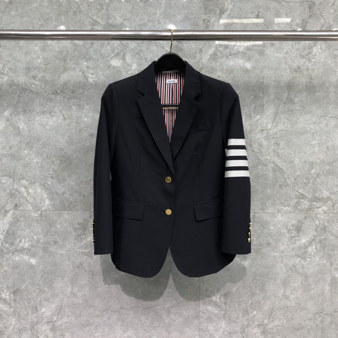 THOM BROWNE 经典四杠西装外套 长袖 女款 深灰色 藏青色 浅灰色