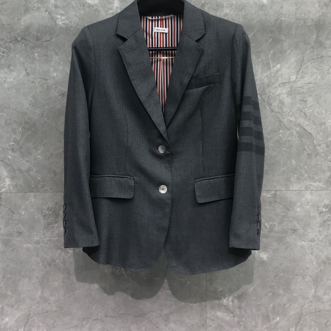 THOM BROWNE 经典四杠西装外套 长袖 女款 深灰色 藏青色 浅灰色