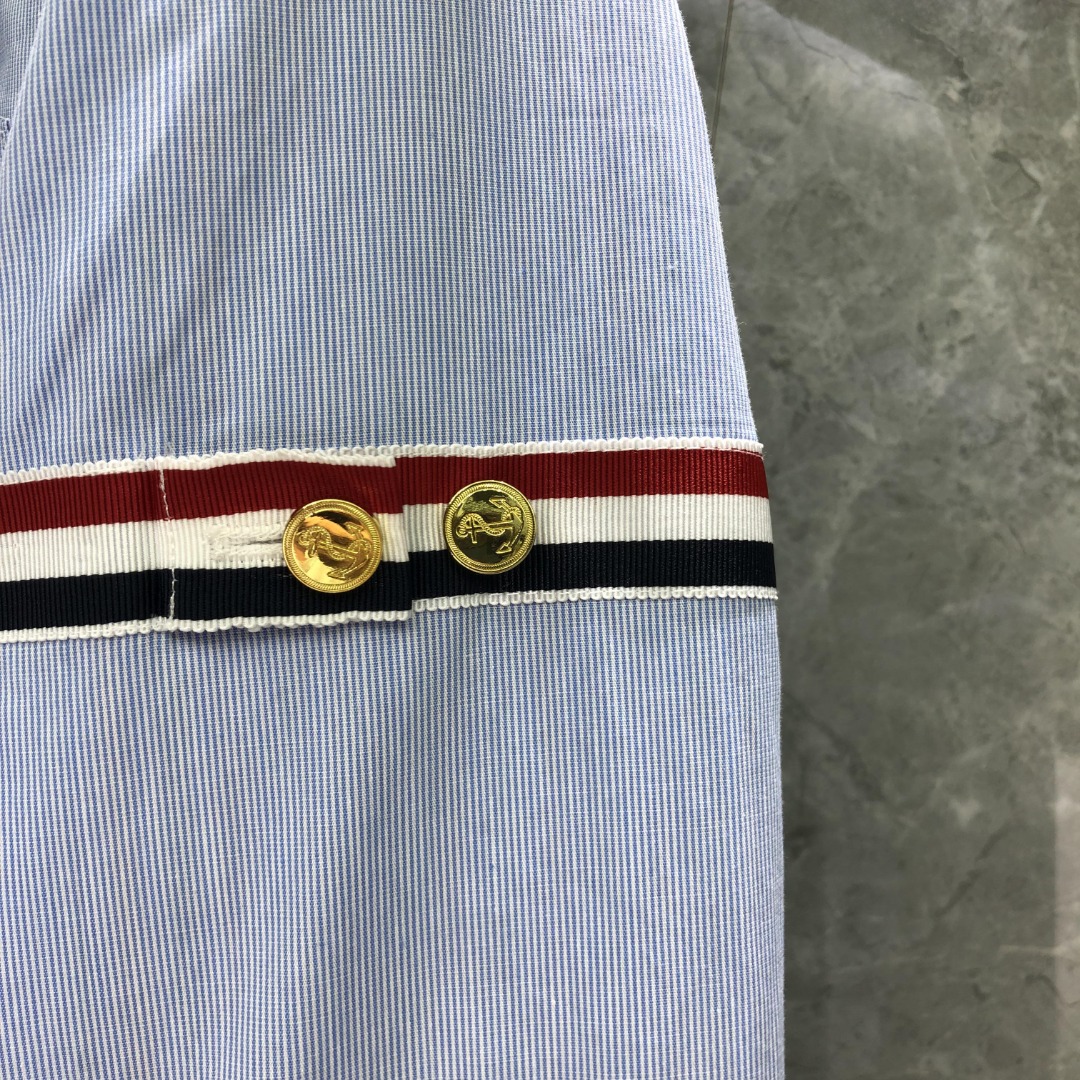 THOM BROWNE 细条双袖织带西装外套 长袖 女款 浅蓝色