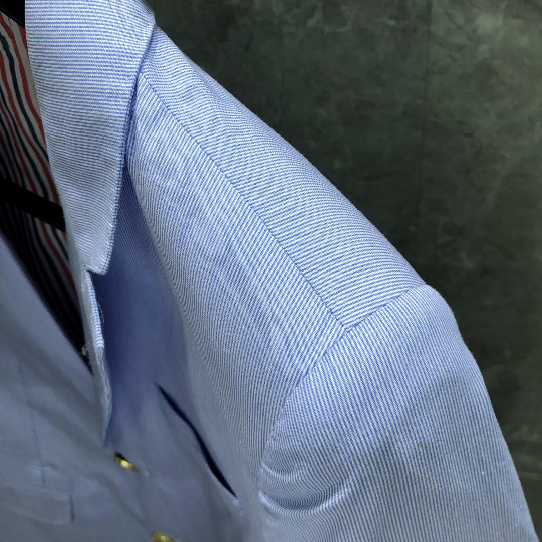 THOM BROWNE 细条双袖织带西装外套 长袖 女款 浅蓝色