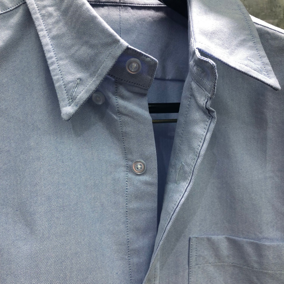 THOM BROWNE 袖子拼接翻领单排扣衬衫 外套 长袖 蓝色 MWL409C-F0313-480