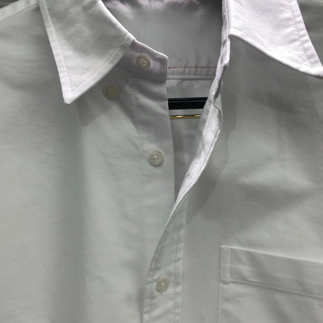 THOM BROWNE 袖口后幅过肩织带单排扣衬衫 外套 长袖 白色