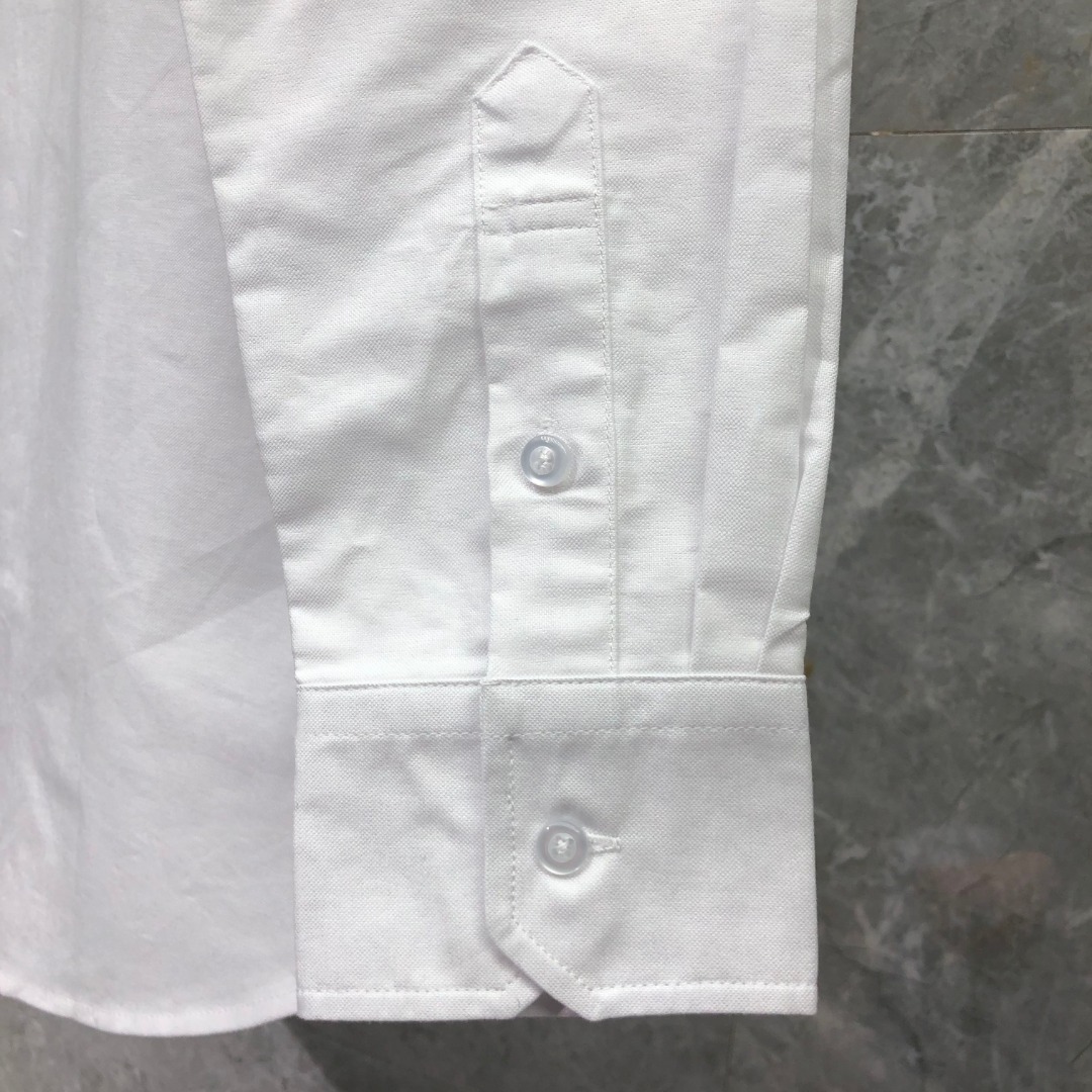 THOM BROWNE 双袖后幅过肩织带单排扣衬衫 外套 长袖 白色