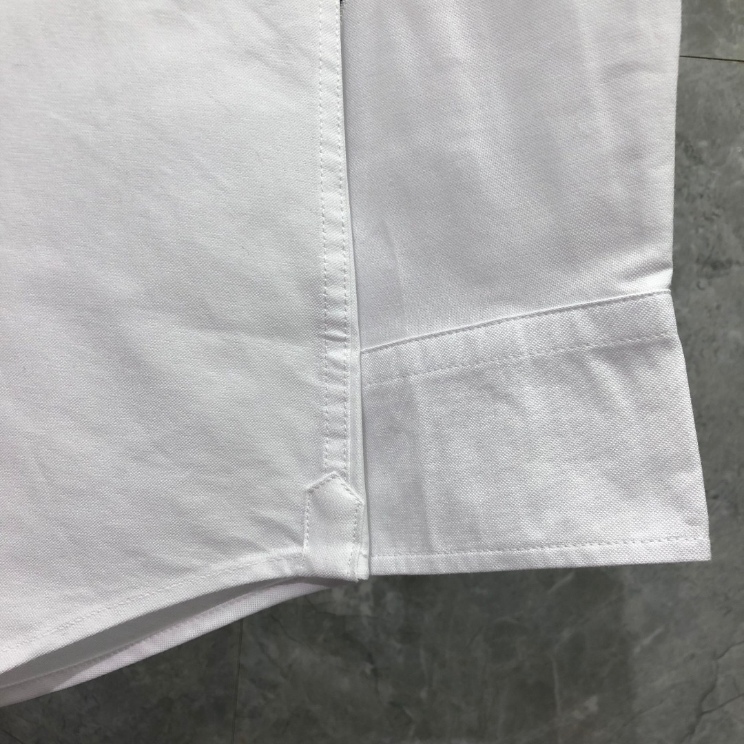 THOM BROWNE 双袖后幅过肩织带单排扣衬衫 外套 长袖 白色