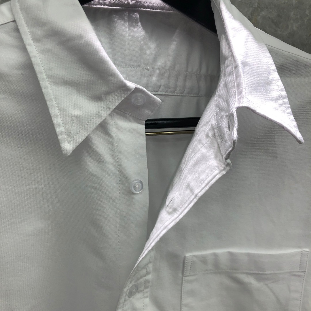 THOM BROWNE 双袖后幅过肩织带单排扣衬衫 外套 长袖 白色