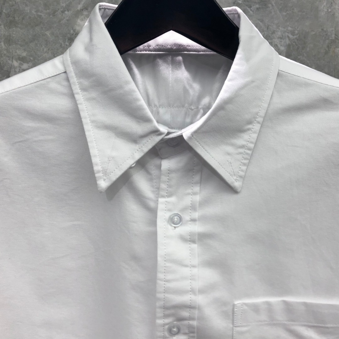 THOM BROWNE 双袖后幅过肩织带单排扣衬衫 外套 长袖 白色