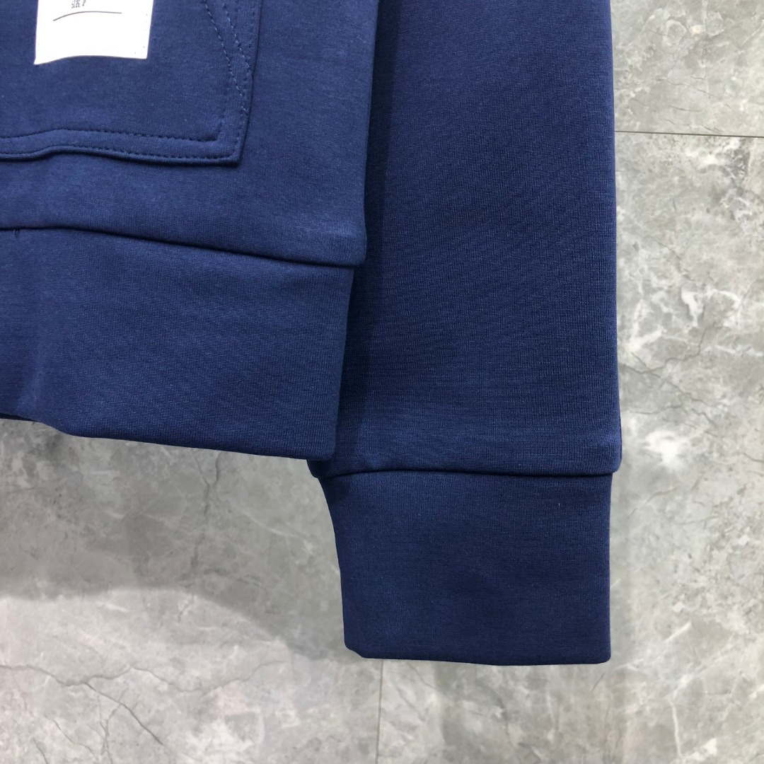 THOM BROWNE 白色四杠小狗印花拉链连帽卫衣 开衫 外套 长袖 天蓝色 灰色 杏色 卡其色 黄色 湖水蓝 军绿色 深蓝色