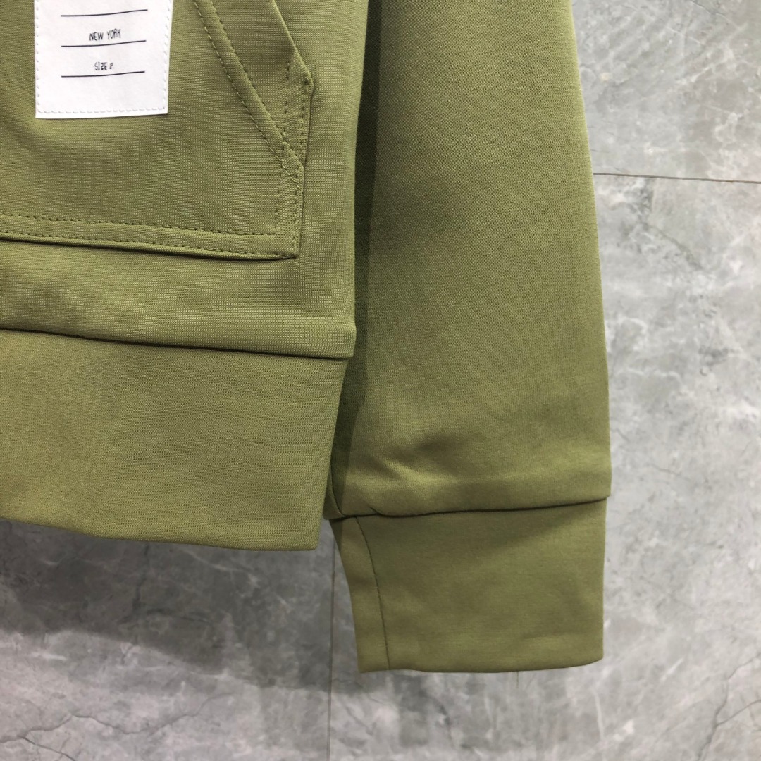 THOM BROWNE 白色四杠小狗印花拉链连帽卫衣 开衫 外套 长袖 天蓝色 灰色 杏色 卡其色 黄色 湖水蓝 军绿色 深蓝色