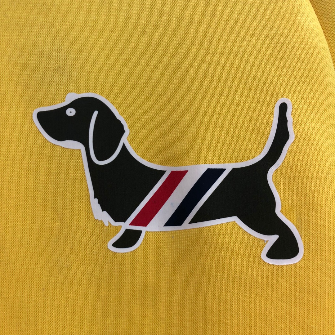 THOM BROWNE 白色四杠小狗印花拉链连帽卫衣 开衫 外套 长袖 天蓝色 灰色 杏色 卡其色 黄色 湖水蓝 军绿色 深蓝色