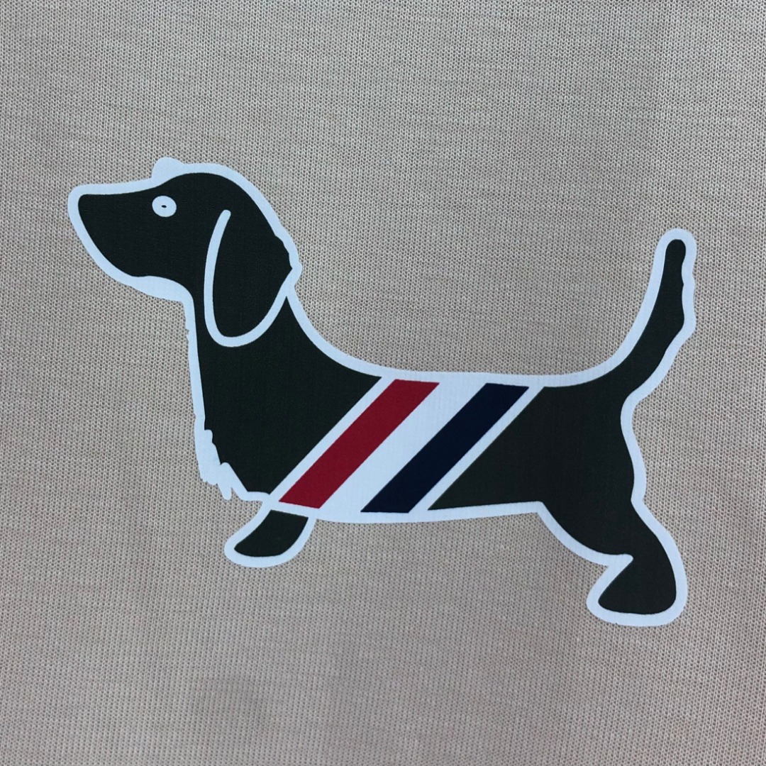 THOM BROWNE 白色四杠小狗印花拉链连帽卫衣 开衫 外套 长袖 天蓝色 灰色 杏色 卡其色 黄色 湖水蓝 军绿色 深蓝色