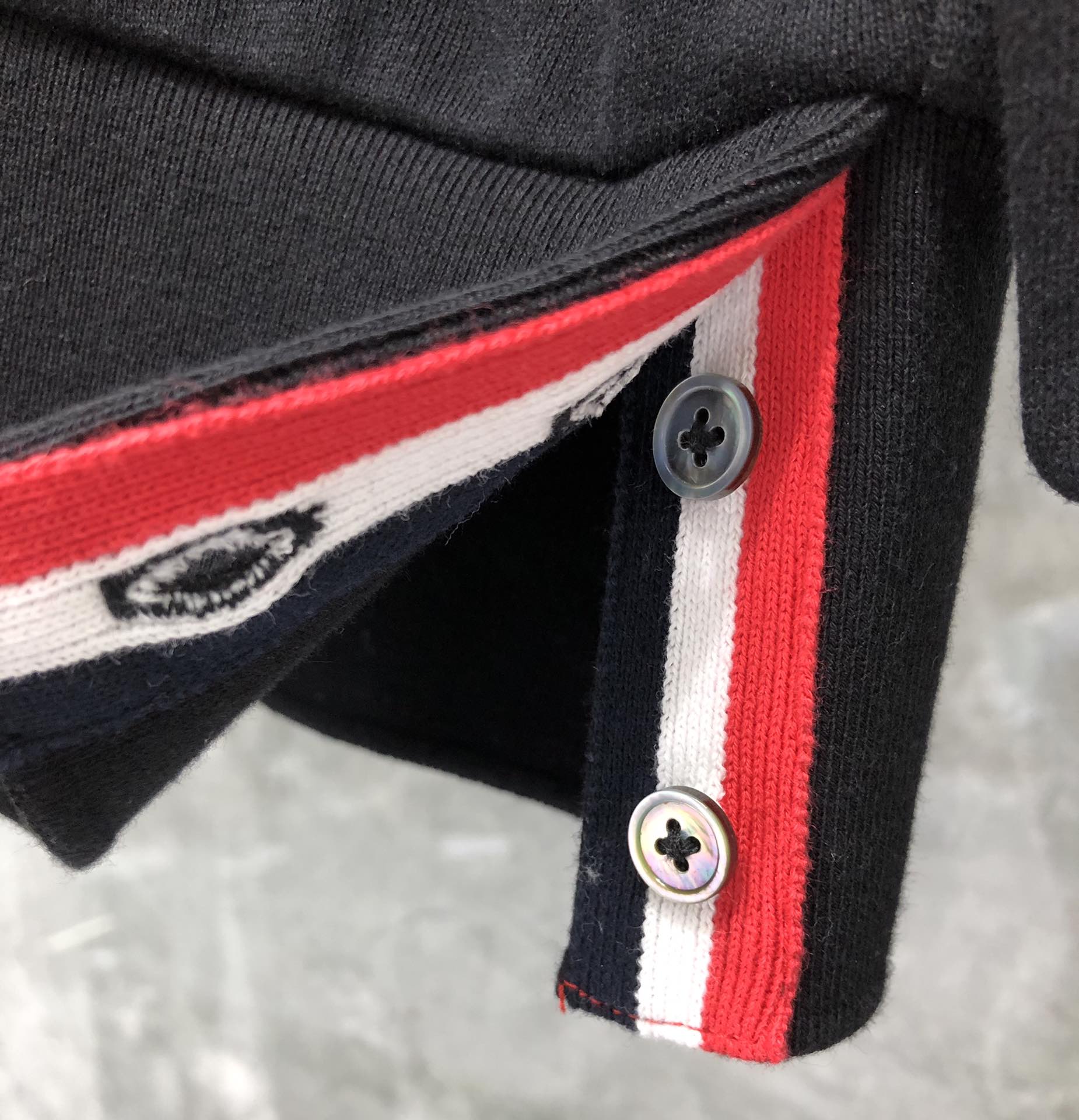 THOM BROWNE 后织带拉链连帽卫衣 长袖 灰色 藏青色 黑色