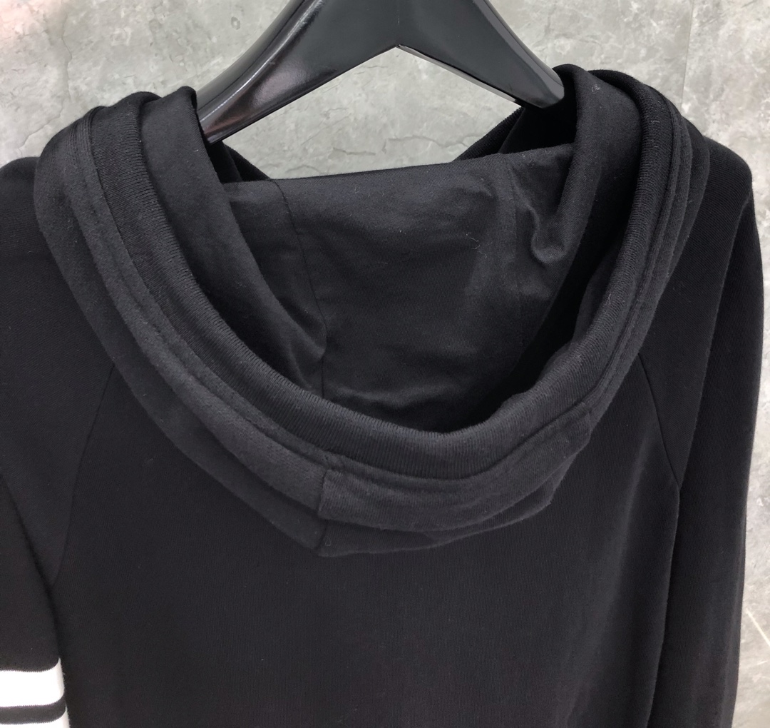 THOM BROWNE 经典四杠拉链连帽卫衣 长袖 藏青色 灰色 深灰色