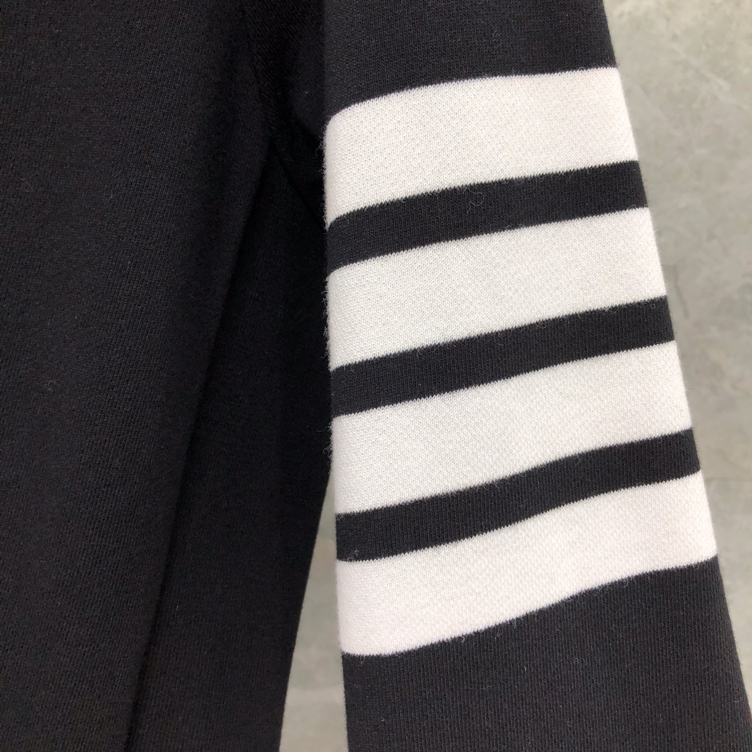 THOM BROWNE 经典四杠拉链连帽卫衣 长袖 藏青色 灰色 深灰色