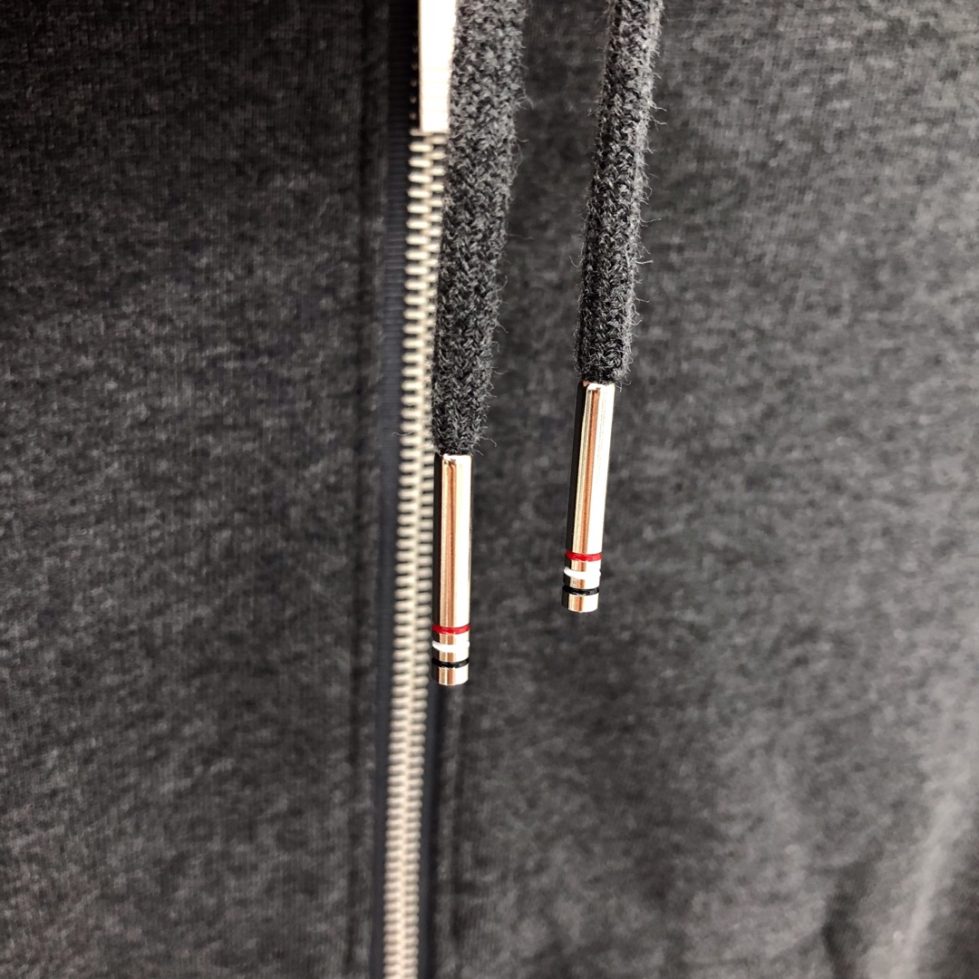 THOM BROWNE 经典四杠拉链连帽卫衣 长袖 藏青色 灰色 深灰色