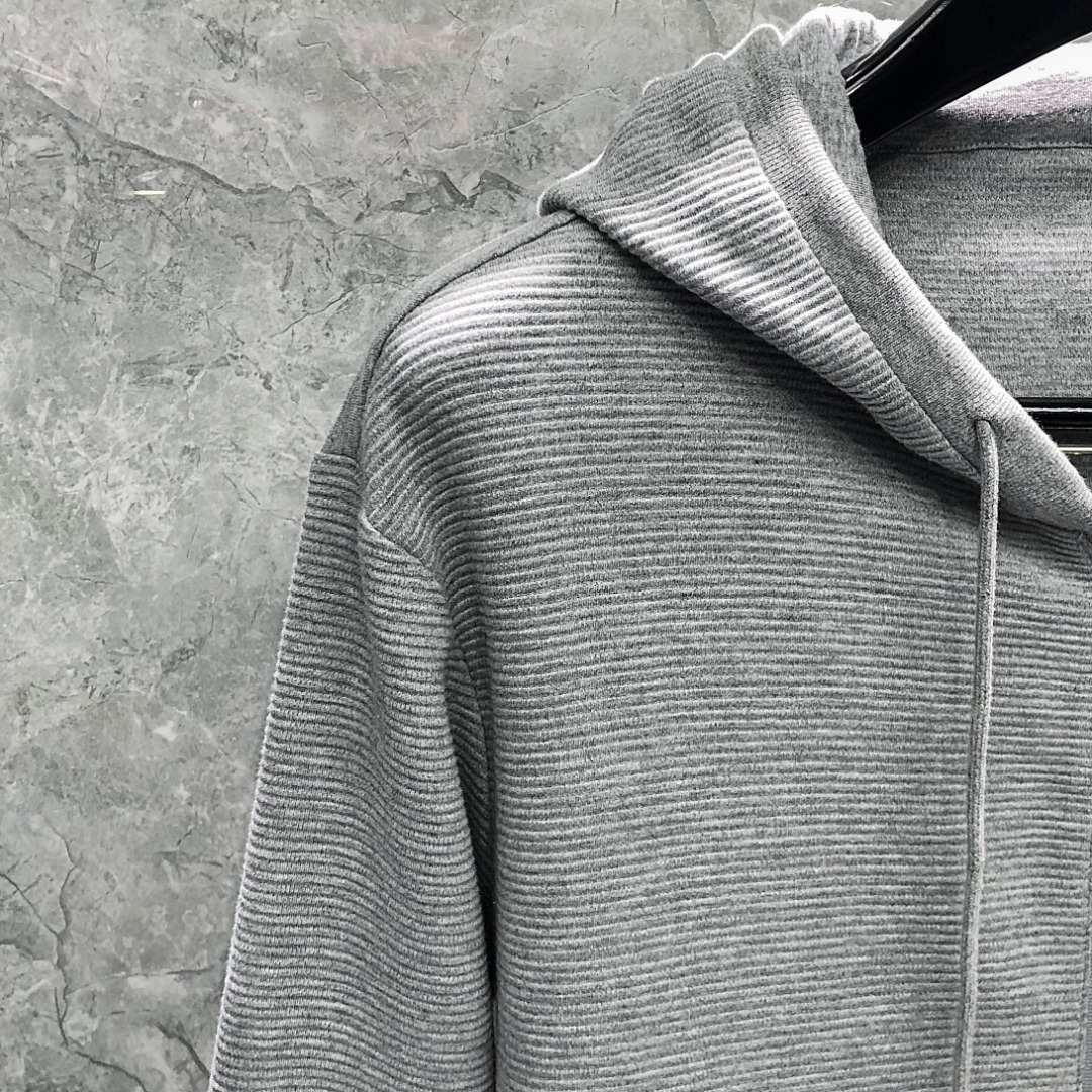 THOM BROWNE 经典四杠拉链连帽卫衣 长袖 藏青色 灰色 