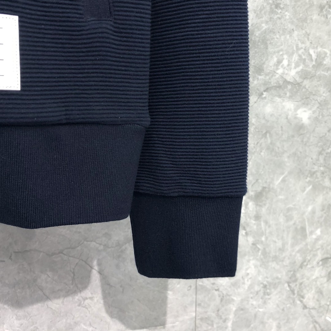 THOM BROWNE 经典四杠拉链连帽卫衣 长袖 藏青色 灰色 