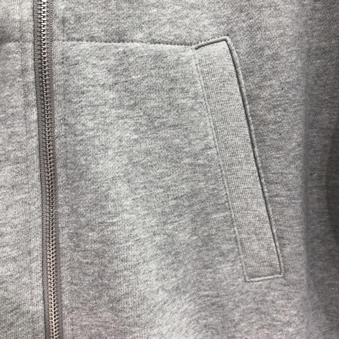 THOM BROWNE 灰色四杠拼色拉链连帽卫衣 长袖 灰色