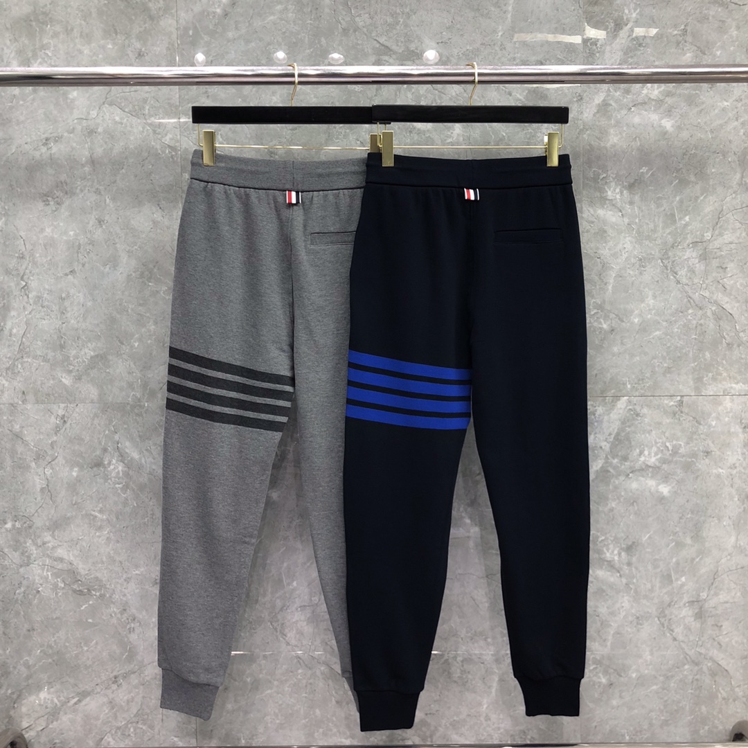THOM BROWNE 经典四杠松紧腰卫裤 运动裤 休闲裤 裤子 灰色  藏青色