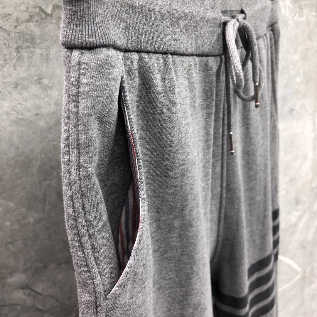 THOM BROWNE 经典四杠松紧腰卫裤 运动裤 休闲裤 裤子 灰色  藏青色