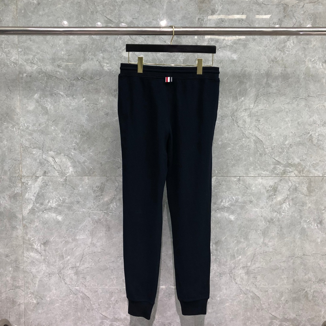 THOM BROWNE 纯色松紧腰卫裤 运动裤 休闲裤 裤子 白色 灰色  藏青色 黑色