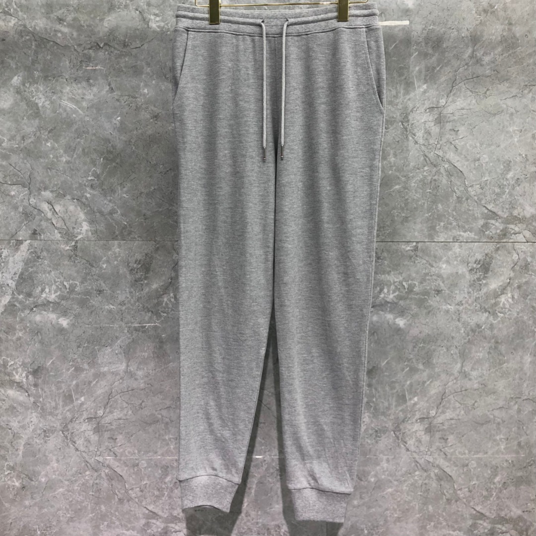 THOM BROWNE 纯色松紧腰卫裤 运动裤 休闲裤 裤子 白色 灰色  藏青色 黑色
