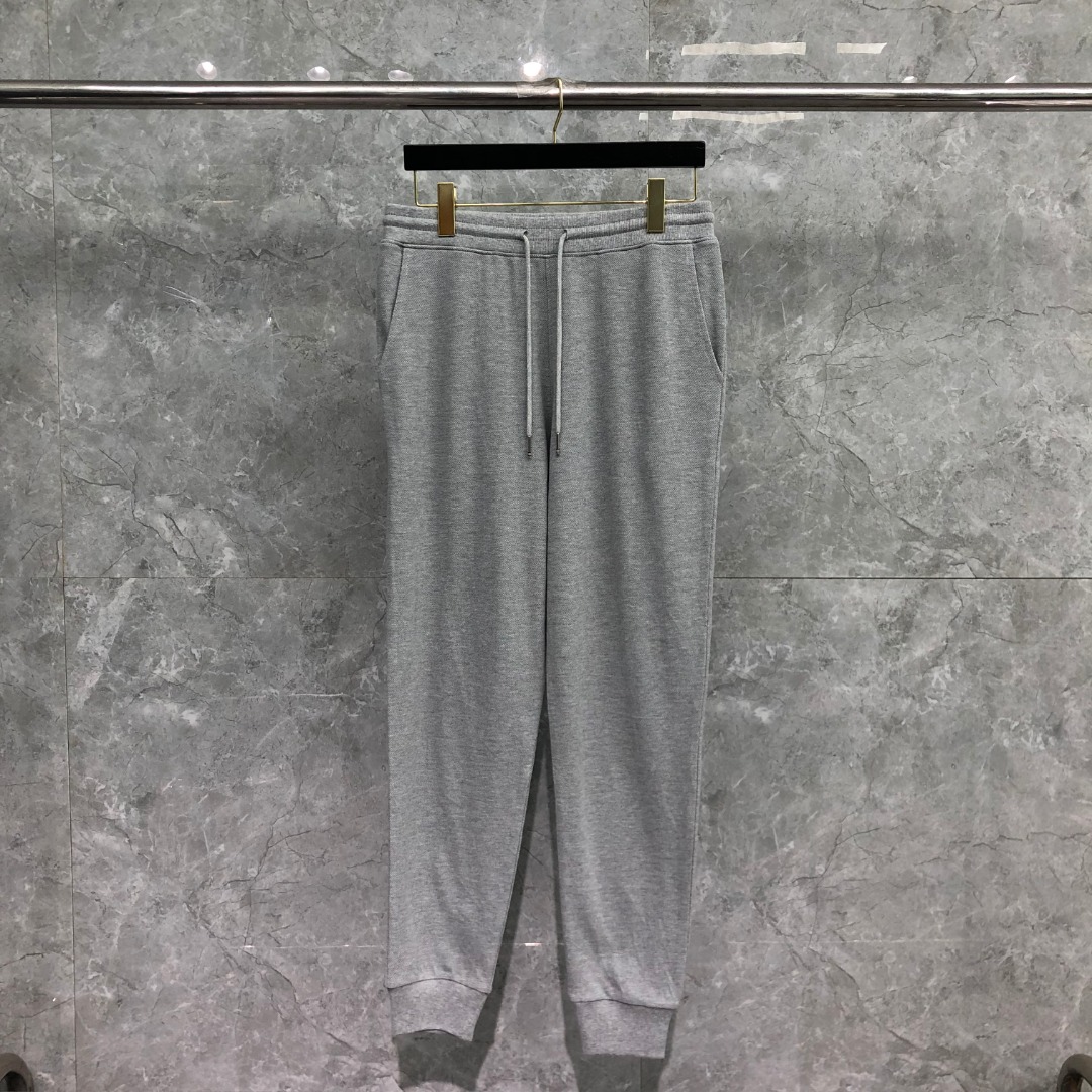 THOM BROWNE 纯色松紧腰卫裤 运动裤 休闲裤 裤子 白色 灰色  藏青色 黑色